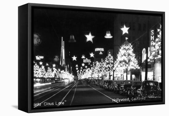 Hollywood, California - Santa Claus Lane Parade on Hollywood Blvd-Lantern Press-Framed Stretched Canvas