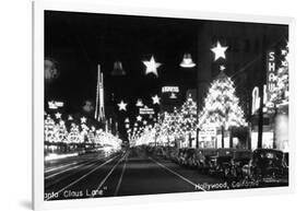 Hollywood, California - Santa Claus Lane Parade on Hollywood Blvd-Lantern Press-Framed Art Print