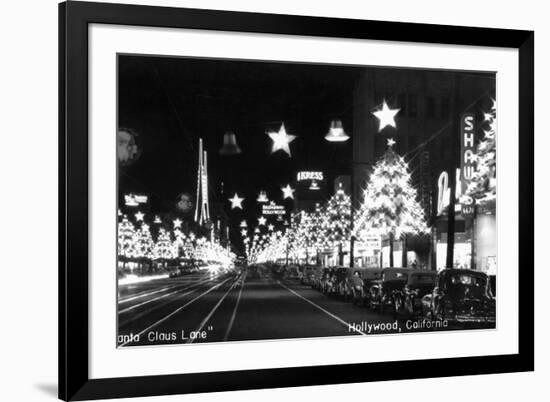 Hollywood, California - Santa Claus Lane Parade on Hollywood Blvd-Lantern Press-Framed Premium Giclee Print