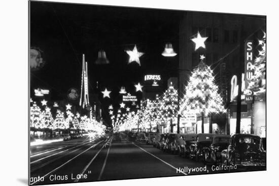 Hollywood, California - Santa Claus Lane Parade on Hollywood Blvd-Lantern Press-Mounted Premium Giclee Print