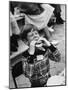 Hollywood Child Timmy Garry at Children's party Dressed in Cowboy Outfit eating a Hamburger-J^ R^ Eyerman-Mounted Premium Photographic Print