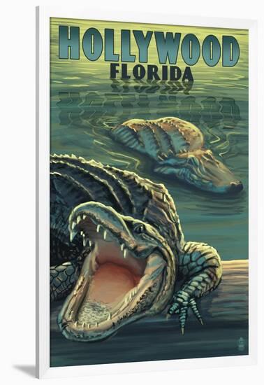 Hollywood, Florida - Alligators-Lantern Press-Framed Art Print