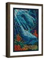 Hollywood, Florida - Dolphins Mosaic-Lantern Press-Framed Art Print