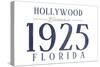 Hollywood, Florida - Established Date (Blue)-Lantern Press-Stretched Canvas