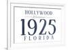 Hollywood, Florida - Established Date (Blue)-Lantern Press-Framed Art Print