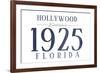 Hollywood, Florida - Established Date (Blue)-Lantern Press-Framed Art Print