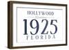 Hollywood, Florida - Established Date (Blue)-Lantern Press-Framed Art Print