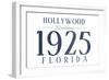 Hollywood, Florida - Established Date (Blue)-Lantern Press-Framed Art Print