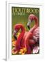 Hollywood, Florida - Flamingos-Lantern Press-Framed Art Print