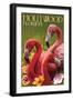 Hollywood, Florida - Flamingos-Lantern Press-Framed Art Print