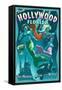 Hollywood, Florida - Live Mermaids-Lantern Press-Framed Stretched Canvas