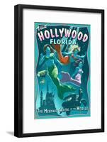 Hollywood, Florida - Live Mermaids-Lantern Press-Framed Art Print