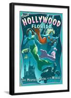 Hollywood, Florida - Live Mermaids-Lantern Press-Framed Art Print