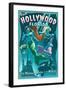 Hollywood, Florida - Live Mermaids-Lantern Press-Framed Art Print