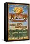 Hollywood, Florida - Orange Grove Vintage Sign-Lantern Press-Framed Stretched Canvas