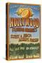 Hollywood, Florida - Orange Grove Vintage Sign-Lantern Press-Stretched Canvas