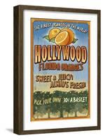 Hollywood, Florida - Orange Grove Vintage Sign-Lantern Press-Framed Art Print