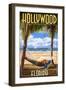 Hollywood, Florida - Palms and Hammock-Lantern Press-Framed Art Print