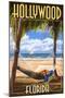 Hollywood, Florida - Palms and Hammock-Lantern Press-Mounted Art Print