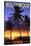 Hollywood, Florida - Palms and Sunset-Lantern Press-Stretched Canvas