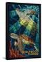 Hollywood, Florida - Sea Turtle Mosaic-Lantern Press-Framed Stretched Canvas