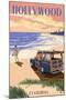 Hollywood, Florida - Woody on the Beach-Lantern Press-Mounted Art Print