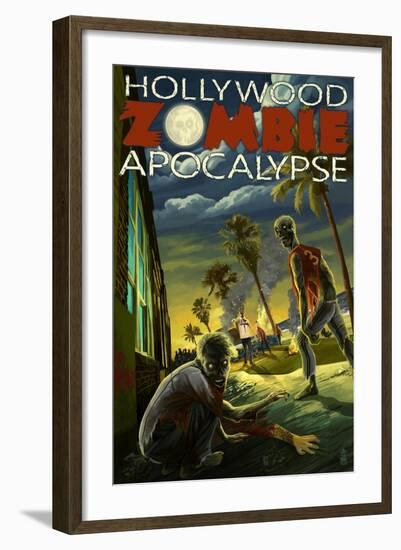 Hollywood, Florida - Zombie Apocalypse-Lantern Press-Framed Art Print