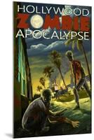 Hollywood, Florida - Zombie Apocalypse-Lantern Press-Mounted Art Print