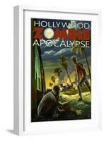 Hollywood, Florida - Zombie Apocalypse-Lantern Press-Framed Art Print