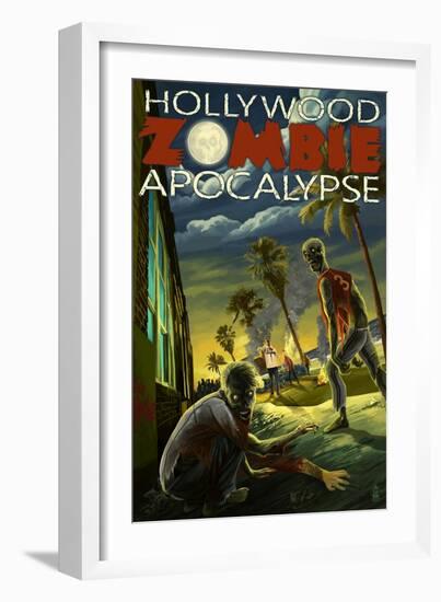Hollywood, Florida - Zombie Apocalypse-Lantern Press-Framed Art Print