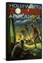 Hollywood, Florida - Zombie Apocalypse-Lantern Press-Framed Stretched Canvas