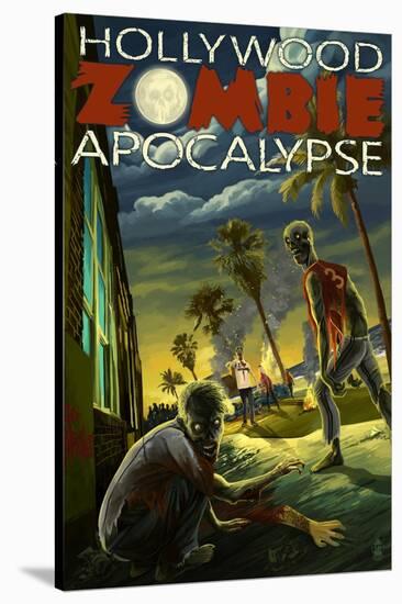 Hollywood, Florida - Zombie Apocalypse-Lantern Press-Stretched Canvas