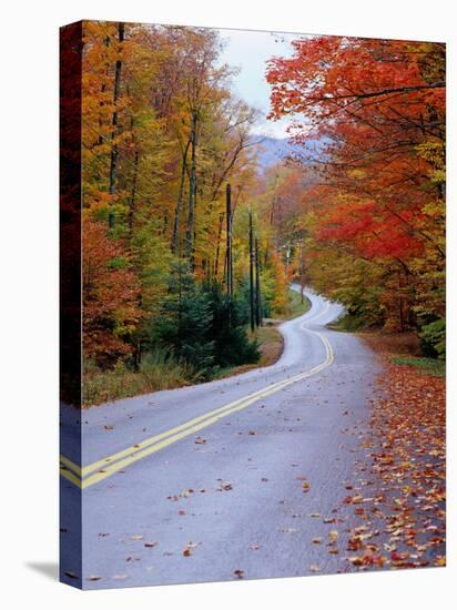 Hollywood Rd at Route 28, Adirondack Mountains, NY-Jim Schwabel-Stretched Canvas