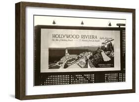 Hollywood Riviera Billboard-null-Framed Art Print