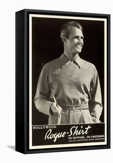 Hollywood Rogue Shirt-Found Image Press-Framed Stretched Canvas