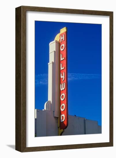 "Hollywood" sign at the Hollywood Theater in Los Angeles, California-null-Framed Photographic Print