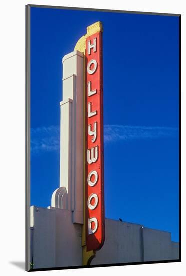 "Hollywood" sign at the Hollywood Theater in Los Angeles, California-null-Mounted Photographic Print