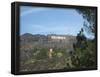 Hollywood Sign (From Afar) Art Poster Print-null-Framed Poster