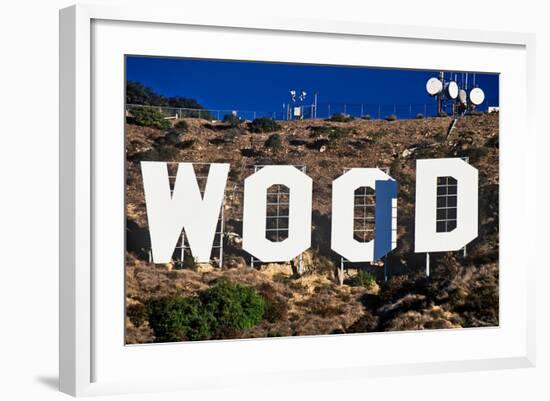 "Hollywood" sign on the hillsides of Hollywood, Los Angeles, California-null-Framed Photographic Print