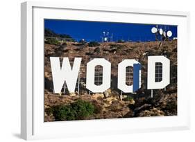 "Hollywood" sign on the hillsides of Hollywood, Los Angeles, California-null-Framed Photographic Print