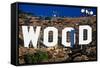 "Hollywood" sign on the hillsides of Hollywood, Los Angeles, California-null-Framed Stretched Canvas