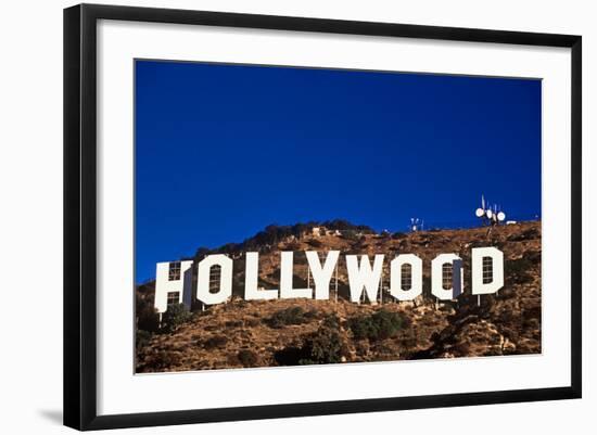 "Hollywood" sign on the hillsides of Hollywood, Los Angeles, California-null-Framed Photographic Print