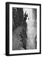 Holmes and Moriarty Fighting over the Reichenbach Falls, 1896-Sidney Edward Paget-Framed Giclee Print