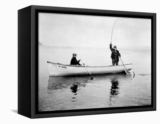 Holmes Harbor, Whidbey Island, Landing Fish, 1931-Asahel Curtis-Framed Stretched Canvas