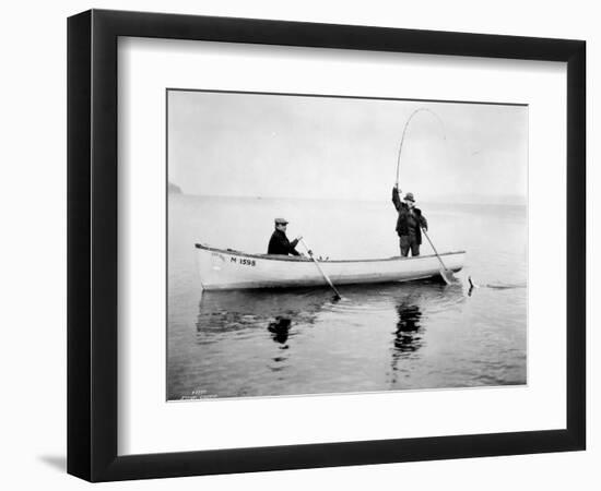 Holmes Harbor, Whidbey Island, Landing Fish, 1931-Asahel Curtis-Framed Giclee Print