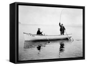 Holmes Harbor, Whidbey Island, Landing Fish, 1931-Asahel Curtis-Framed Stretched Canvas