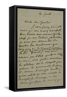 Holograph Letter to Theophile Gautier, August 4, 1861-Eugene Delacroix-Framed Stretched Canvas