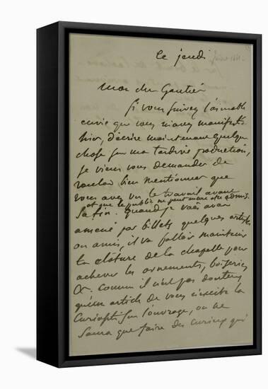 Holograph Letter to Theophile Gautier, August 4, 1861-Eugene Delacroix-Framed Stretched Canvas