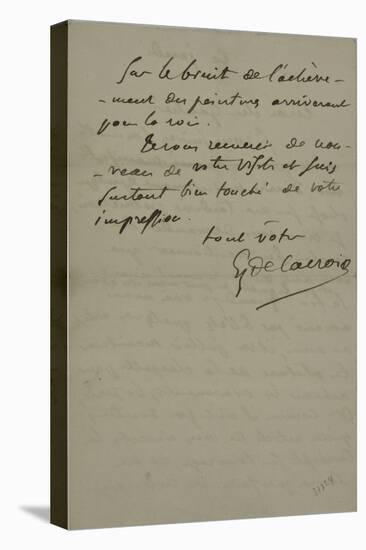 Holograph Letter to Theophile Gautier, August 4, 1861-Eugene Delacroix-Stretched Canvas