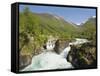 Holsbrua Waterfall, Western Norway, Norway, Scandinavia, Europe-Christian Kober-Framed Stretched Canvas